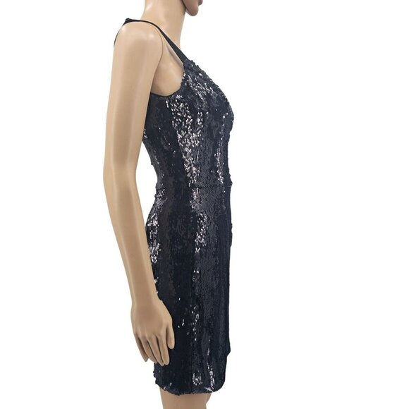 Dress The Population Black Sequin Sleeveless Mini Dress Womens XS - Picture 2 of 7